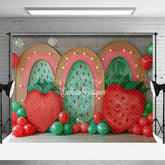 Lofaris Triple Strawberry Arch Balloon Cake Smash Backdrop